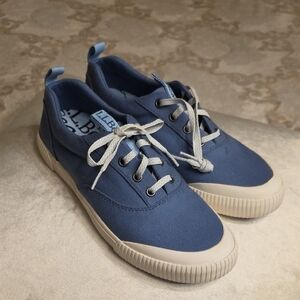 L.L. Bean Blue Canvas Sneakers with White Soles NWOT